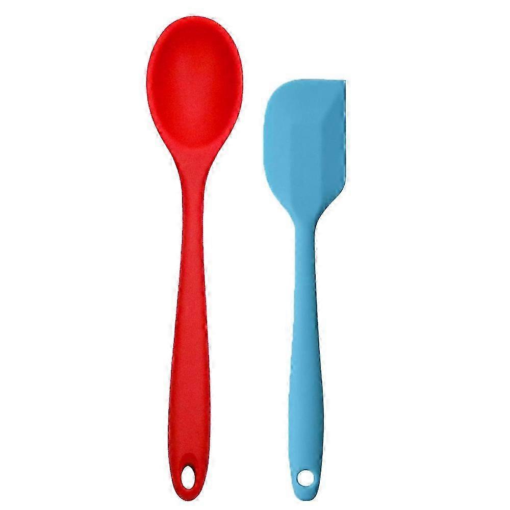 2 Piece Mini Kitchen Utensil Set - Silicone Kitchen Tools with Spoons