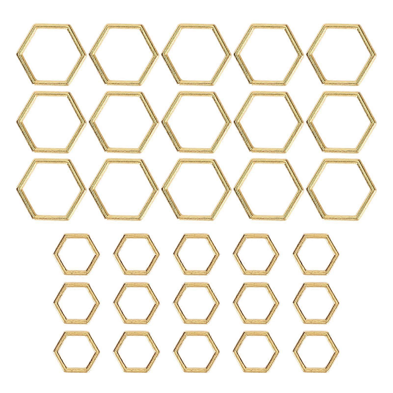 2025 Latest Model  30pcs Hexagonal Knitting Stitch Markers Plating Process