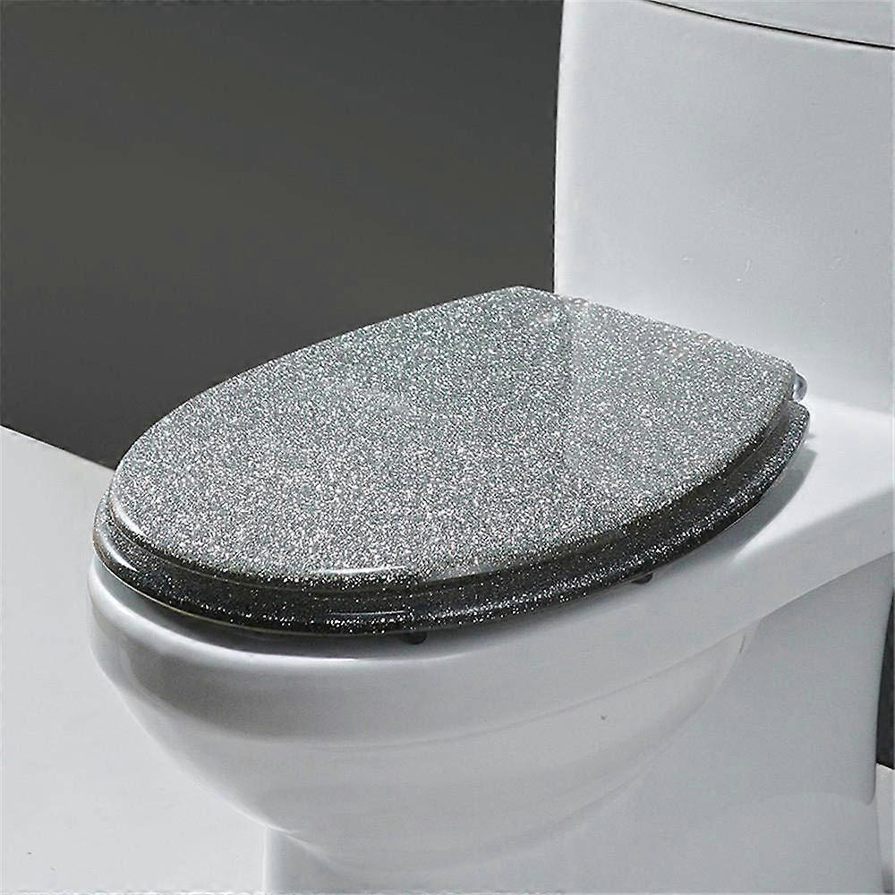 Toilet Seat Soft Close Quick Release NonSlip Universal with Adjustable Hinges
