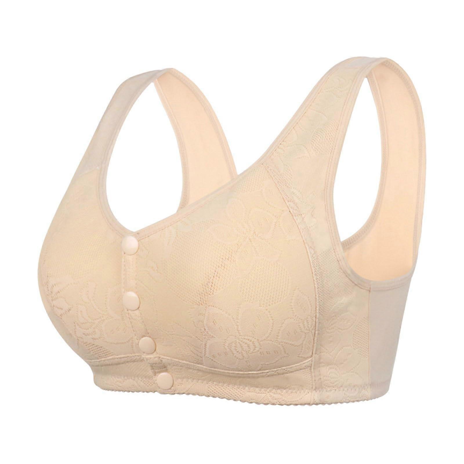 Women's Seamless Wireless PushUp Bra Deep VNeck for Large Size Beige (46)
