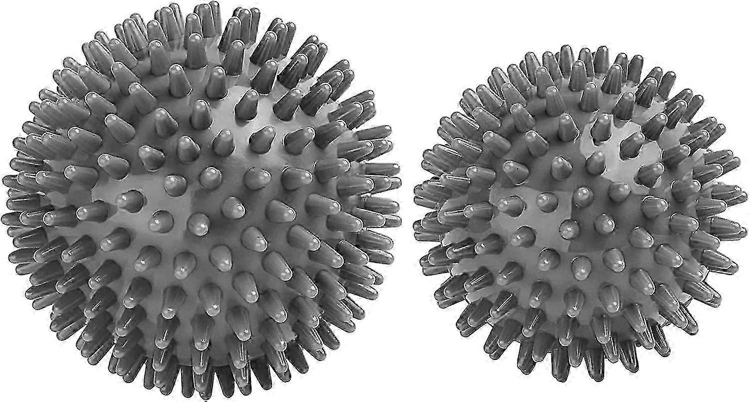 Hard Spiky Massage Ball Set of 2. Plantar Fasciitis Relief, Foot Massage Ball, Trigger Point Massager for Muscle Recovery