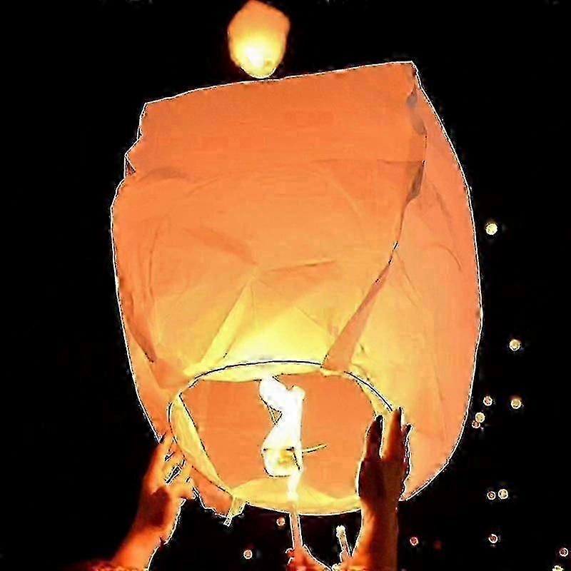 White Paper Lanterns 5-Pack Wishing Lanterns for Memorial Events, Parties, and Festivals