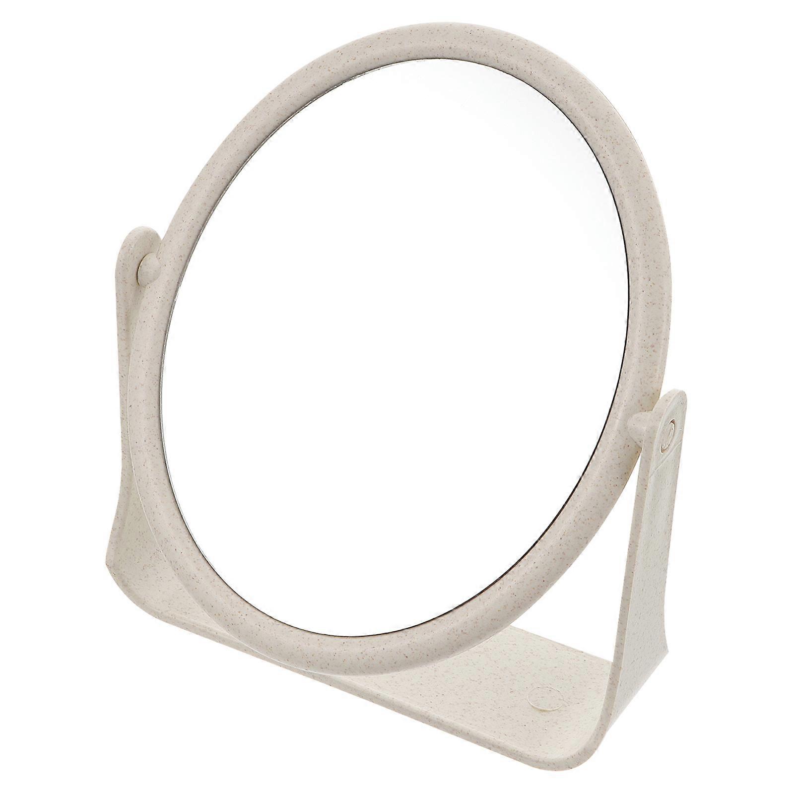Rotatable Double Sided Desktop Makeup Vanity Mirror Oval Swivel Design Stable Base For Skincare And Shaving Women