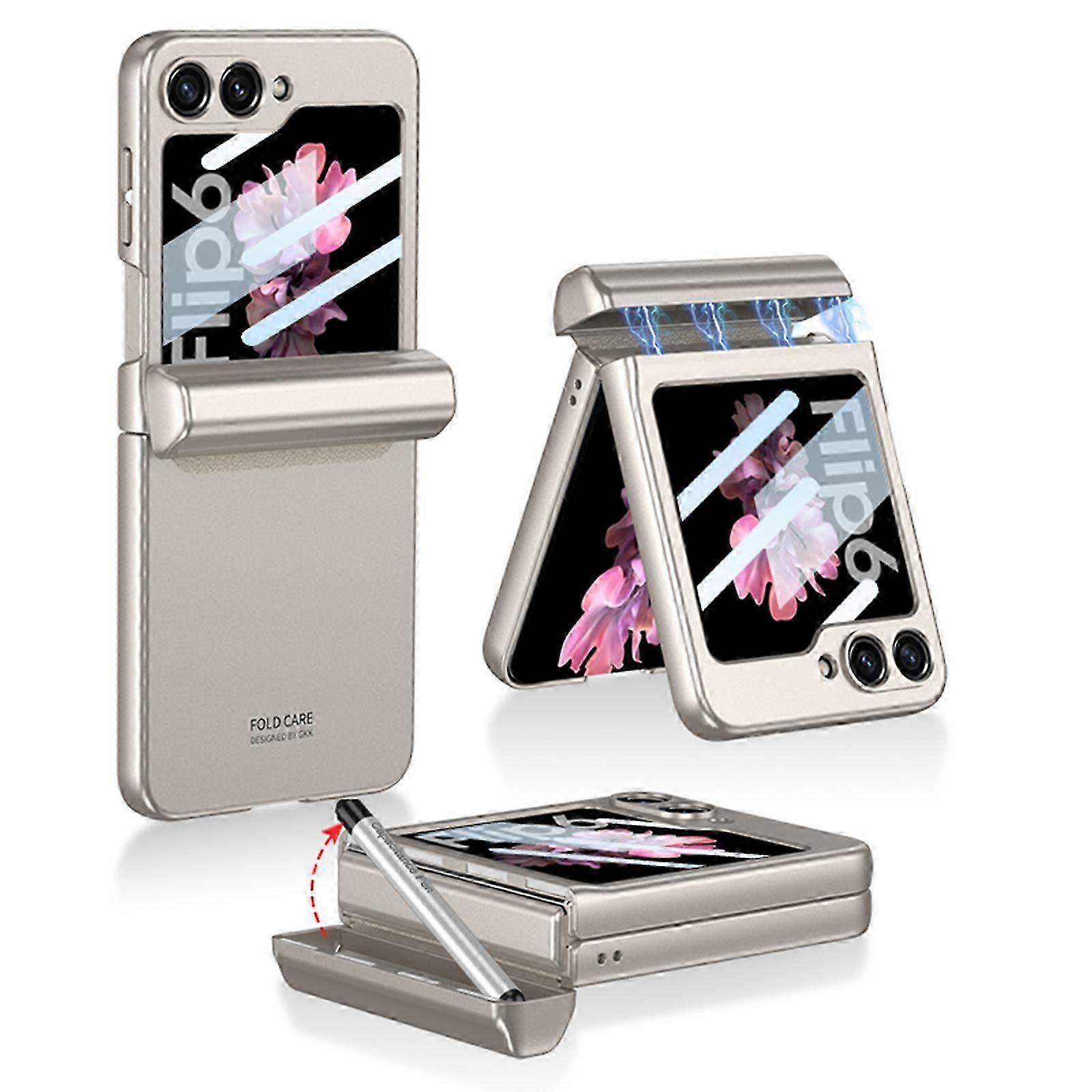 for Samsung Galaxy Z Flip 6 Case, with S pen, Hinge Protection, Built-in Screen Protector, Shockproof, Anti Scratch Slim Thin Hard Matte Phone Protect