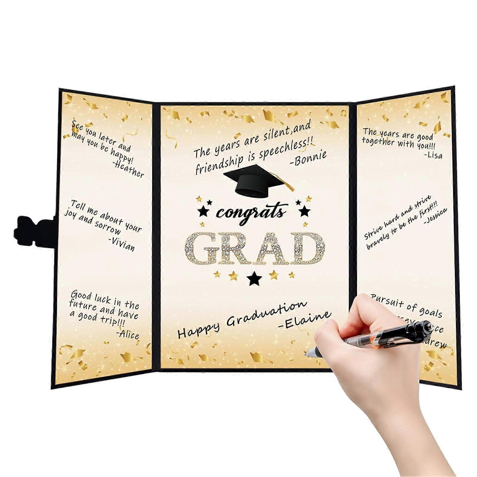 Graduation Guest Book, Memory Scrapbook,  Keepsake, 8x10 Inches, Black