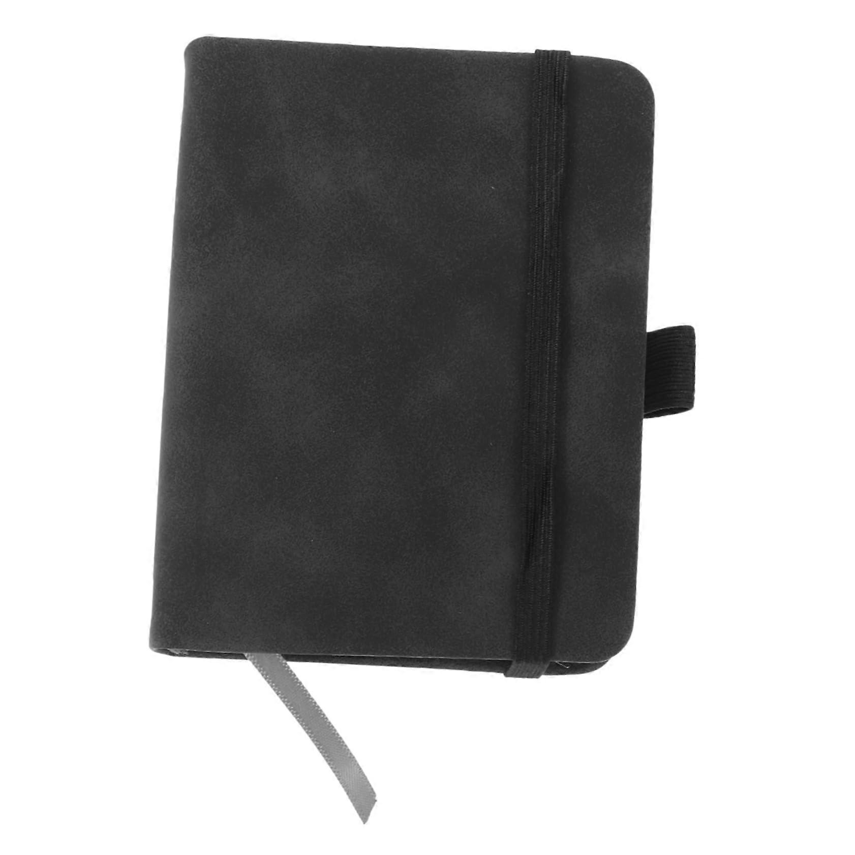 A7 Writing Book Set - 2 Pack Small Pocket Notebooks for Students, Academic Planner, Sketchbook, 10.5x8.0x1.2cm Black