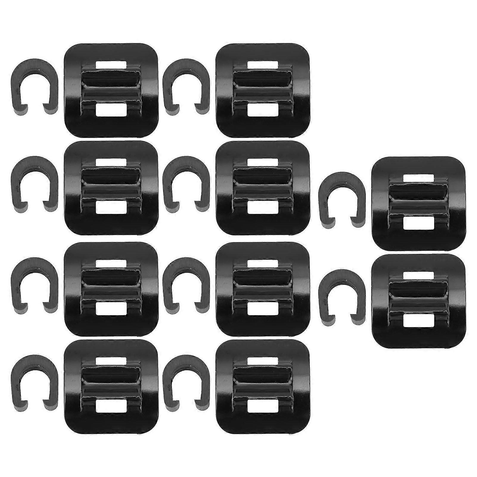 10Set Bike Cable Base Guide Bicycle Brake Cable Line Fixed Base with CClips BuckleYMQX)