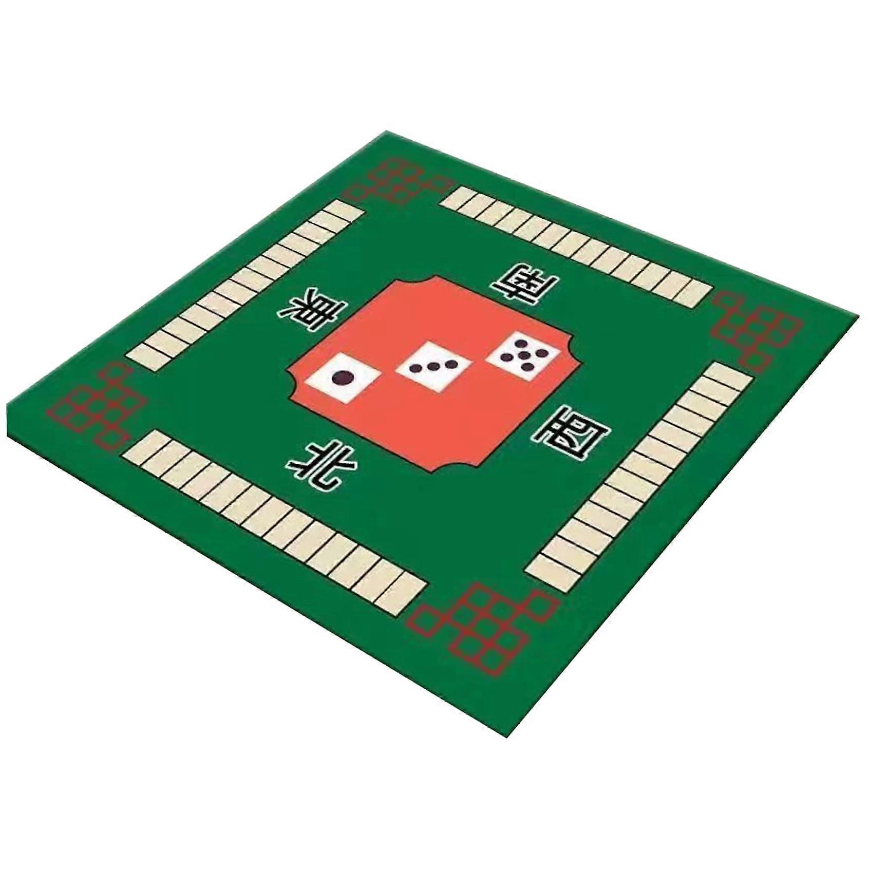 Mahjong Table Mat, NonSlip 31.5x31.5 Inch Noise Reduction Mat for Games, Green