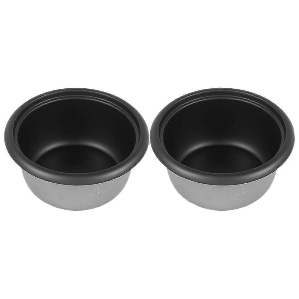 Easy-To-Clean Aluminum Alloy Rice Cooker Pot Inner Pot For Kitchen Use Capacity 2L 9.1×9.1×3.9in 2Pcs