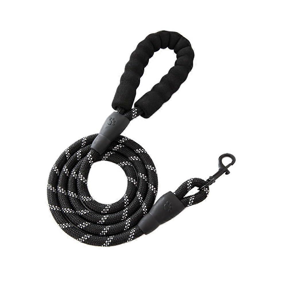 Strong Dog Leash with Padded Grip and Reflective Rope for All Dog Sizes, Black, Size S