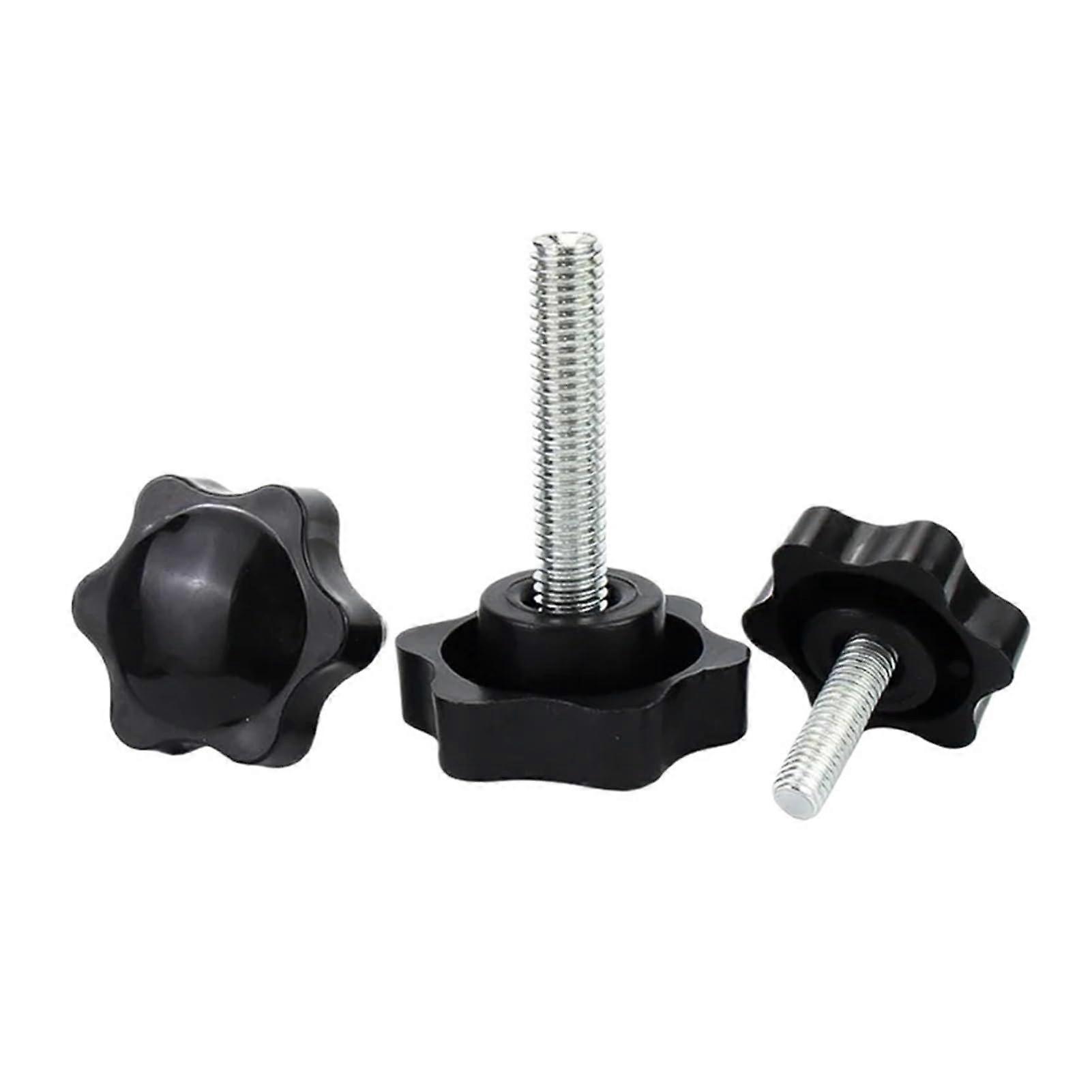 510PCS M5 M6 M8 Starshaped Wire Fixed Clamp Handle Hand Knob Tightening Screw Industrial Equipment Plastic Steel (Color: 5PCS, Size: M6x16 D25)