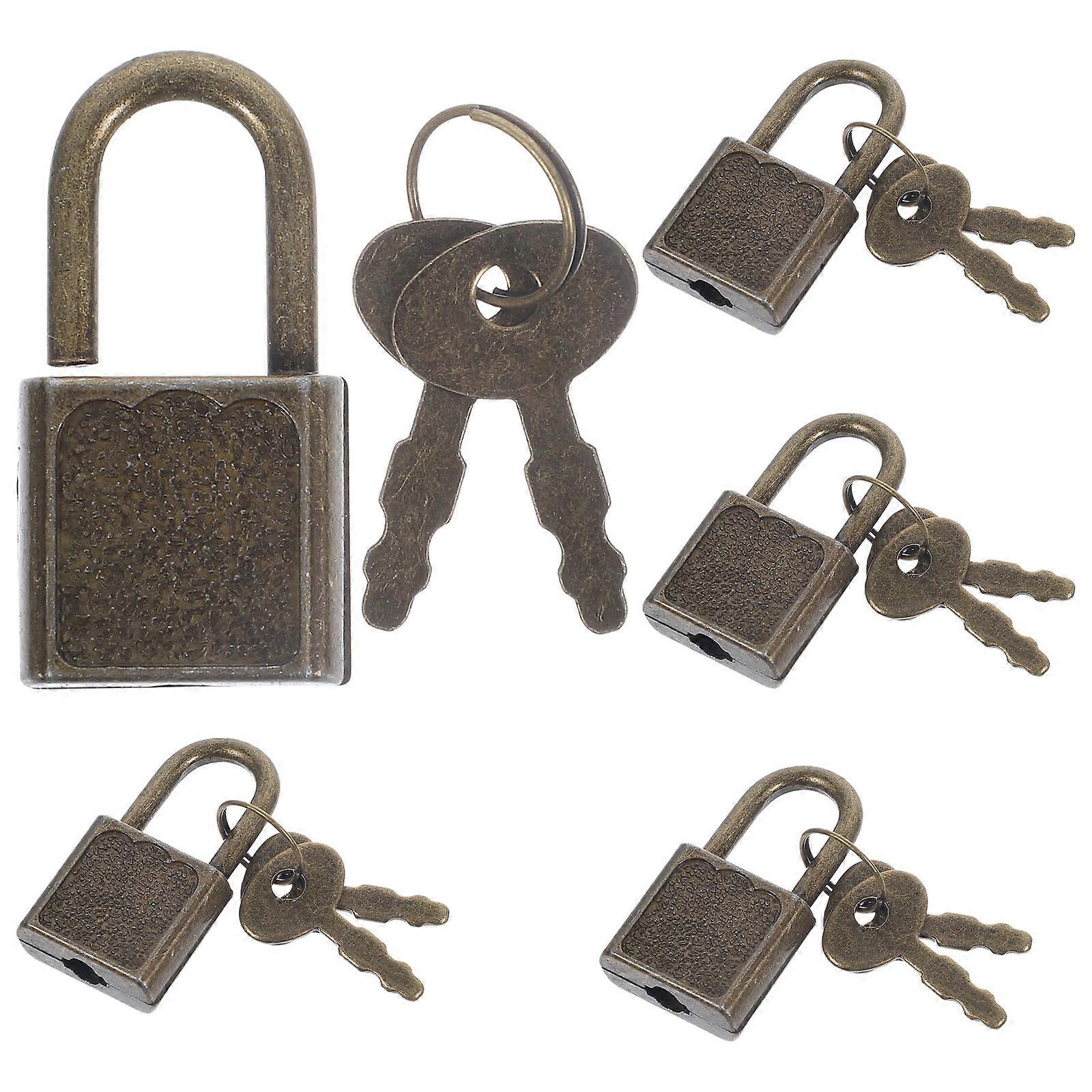 Small Lock Key Set Plastic Treasure Box Lock for Kids Use 5Sets