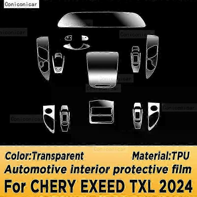 Exquisite Fit For CHERY EXEED TXL 2024 Gearbox Panel Navigation Screen Automotive Interior TPU Protective Film Cover Anti-Scratch Sticker