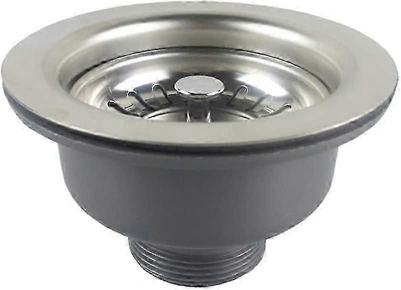 Sink Drain Without Overflow Stainless Steel Basket 110 Mm 1", Stainless Steel + Abs, Drain + Basket