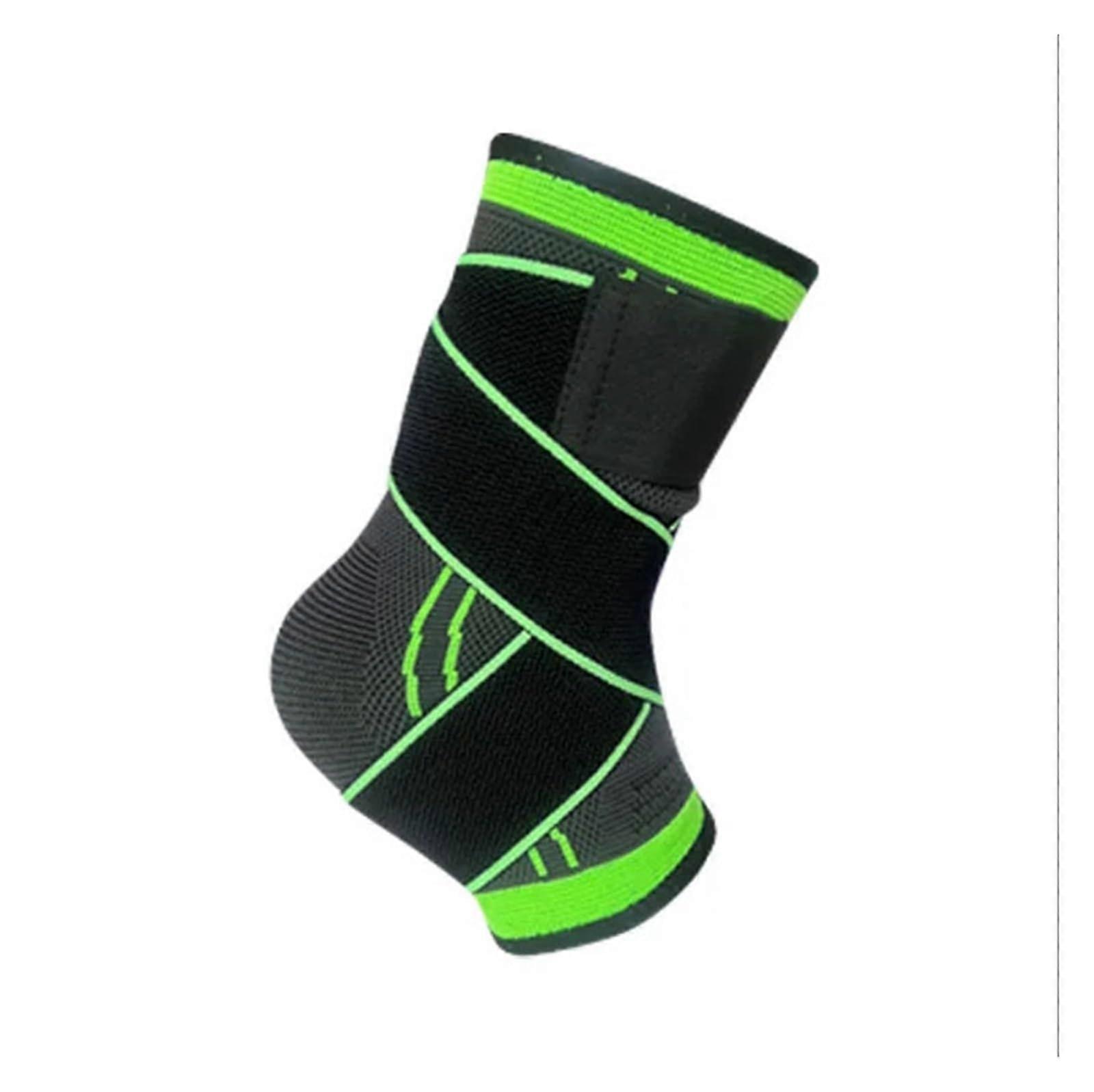 Ankle Support 2Piece Adjustable Knitted Ankle Sleeve And Brace With Strong Compression For Men Women Green Size M
