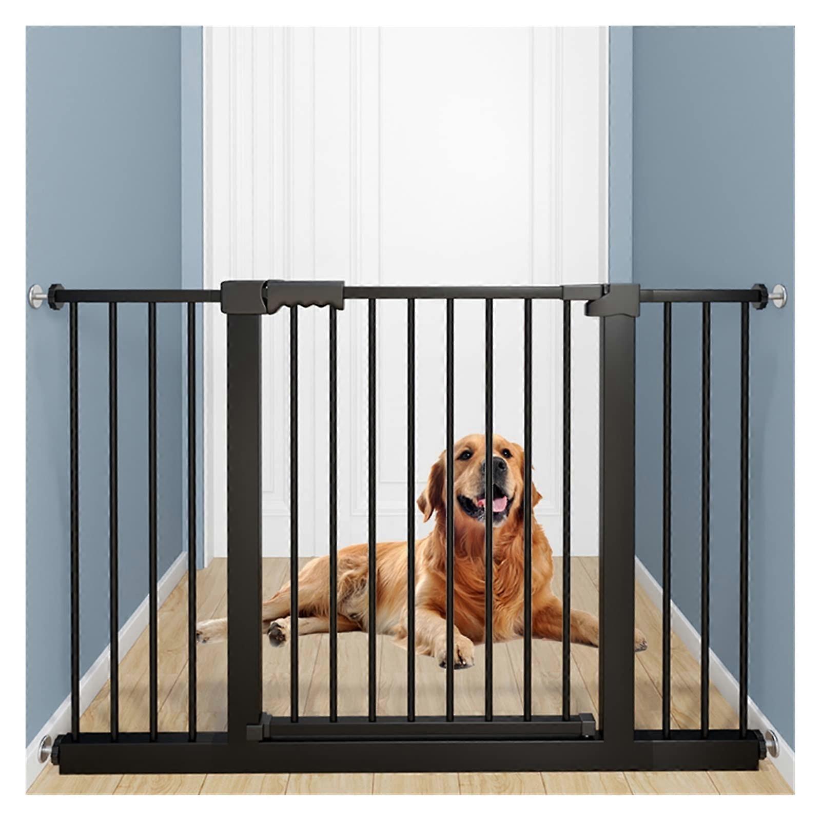 Sicherheitsgitter Dog Gate, Height 78 Cm, Adjustable Width 63–126.9 Cm, Indoor Hallway Pet Barrier, Black, Size 107–116.9 Cm