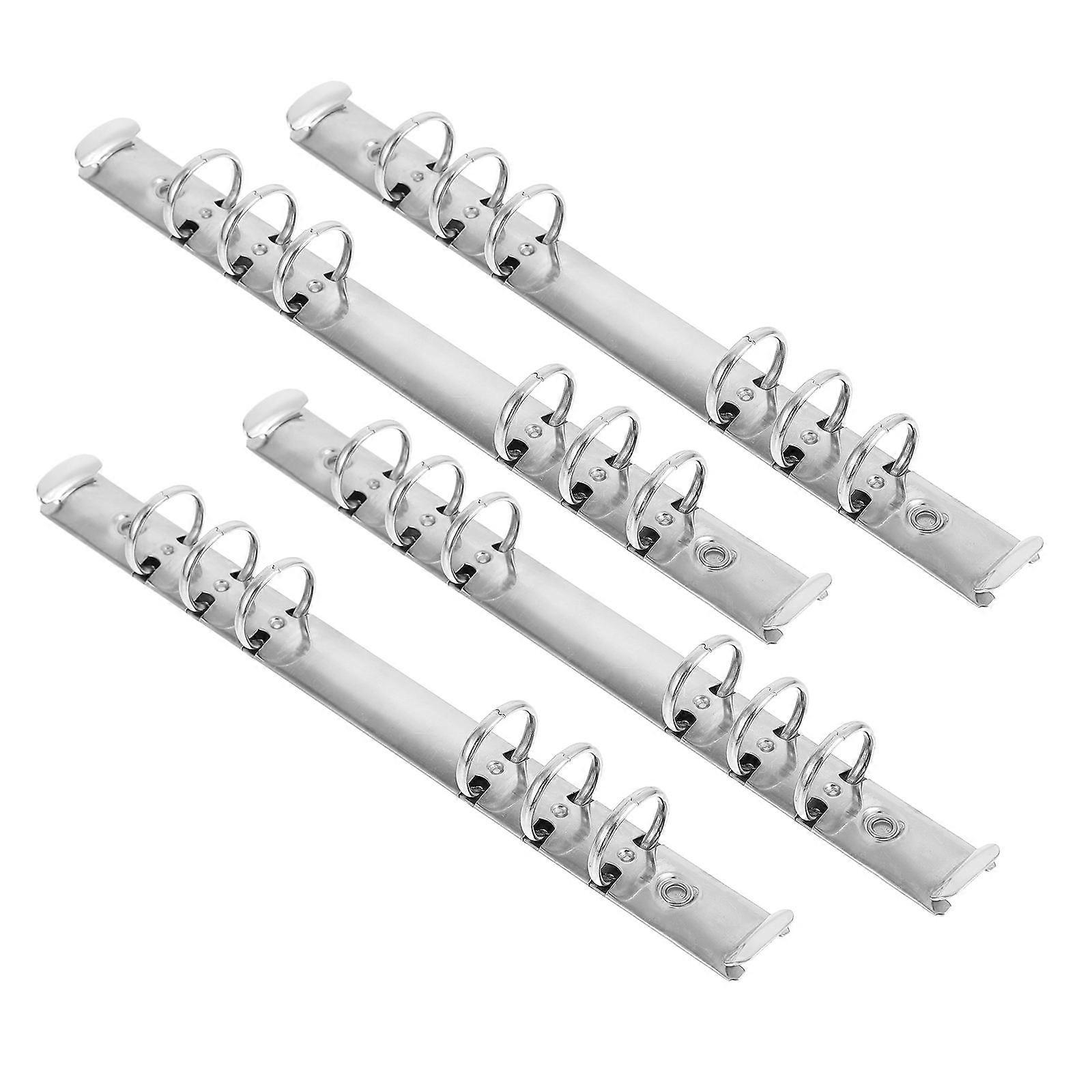 Silver Stainless Steel Creative Segmented Binders for Office Use with Clips 4pcs