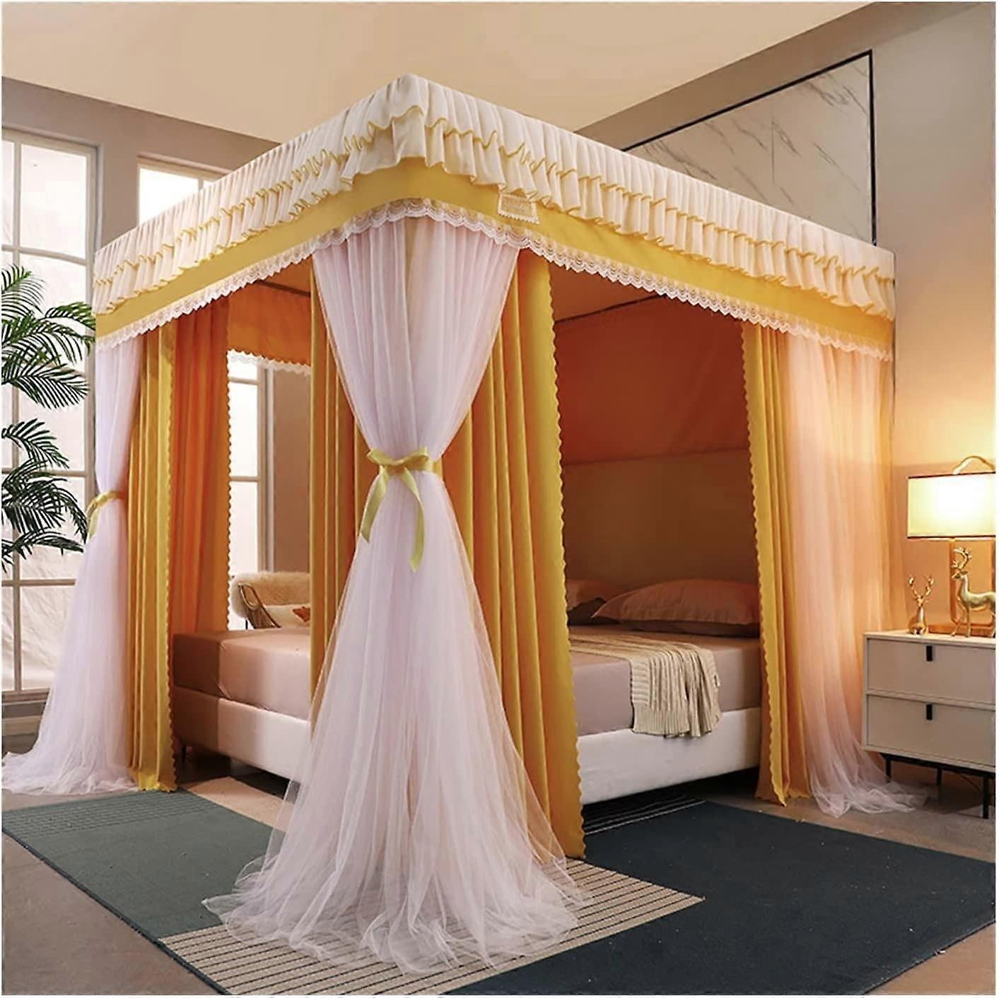 Bed canopy for indoor use, mosquito net with double rod support, luxurious bed canopy (180x220x200cm)