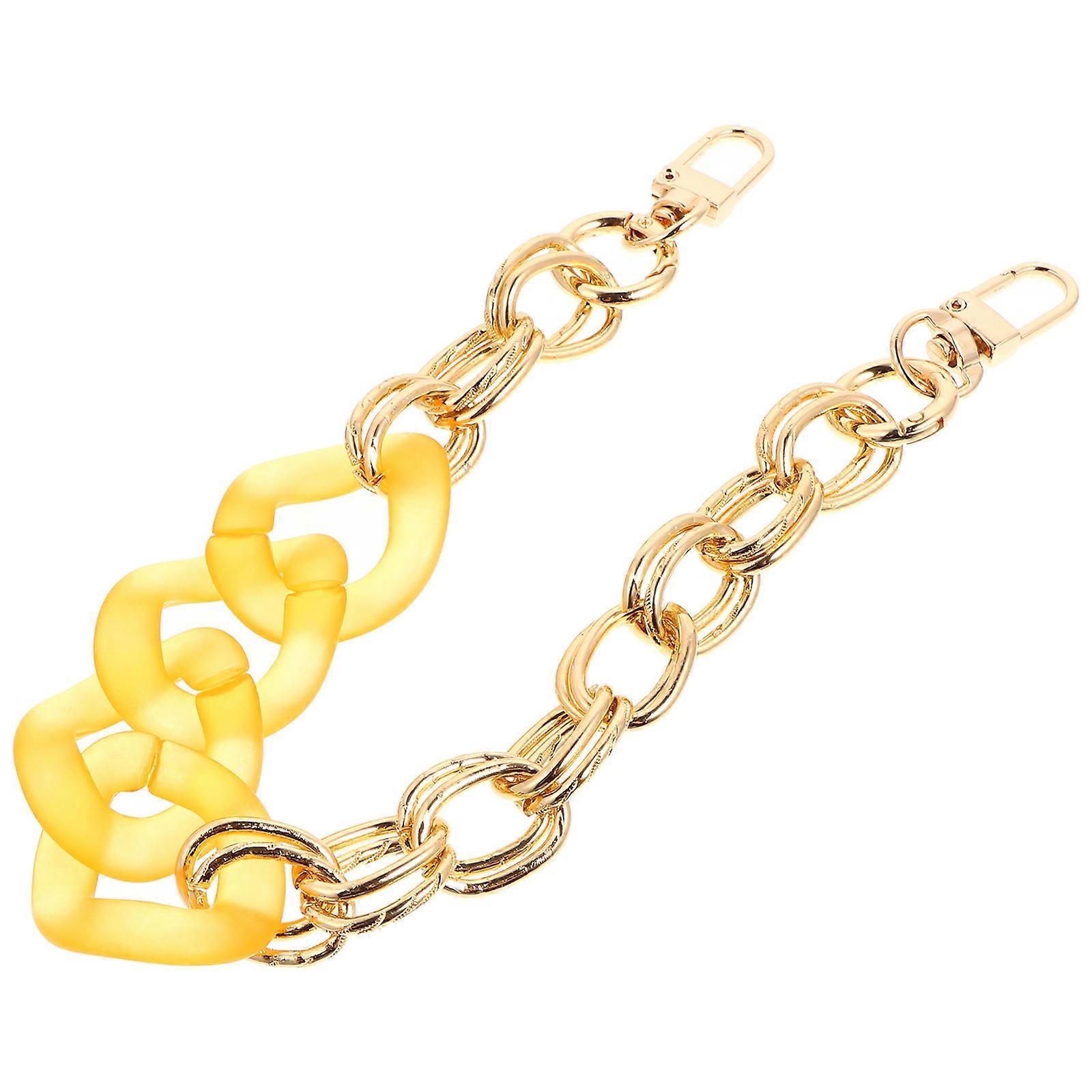 DIY Acrylic Resin Bag Chain with Yellow Color for Decor Stylish and Shiny Appearance 0.5 inch Wide