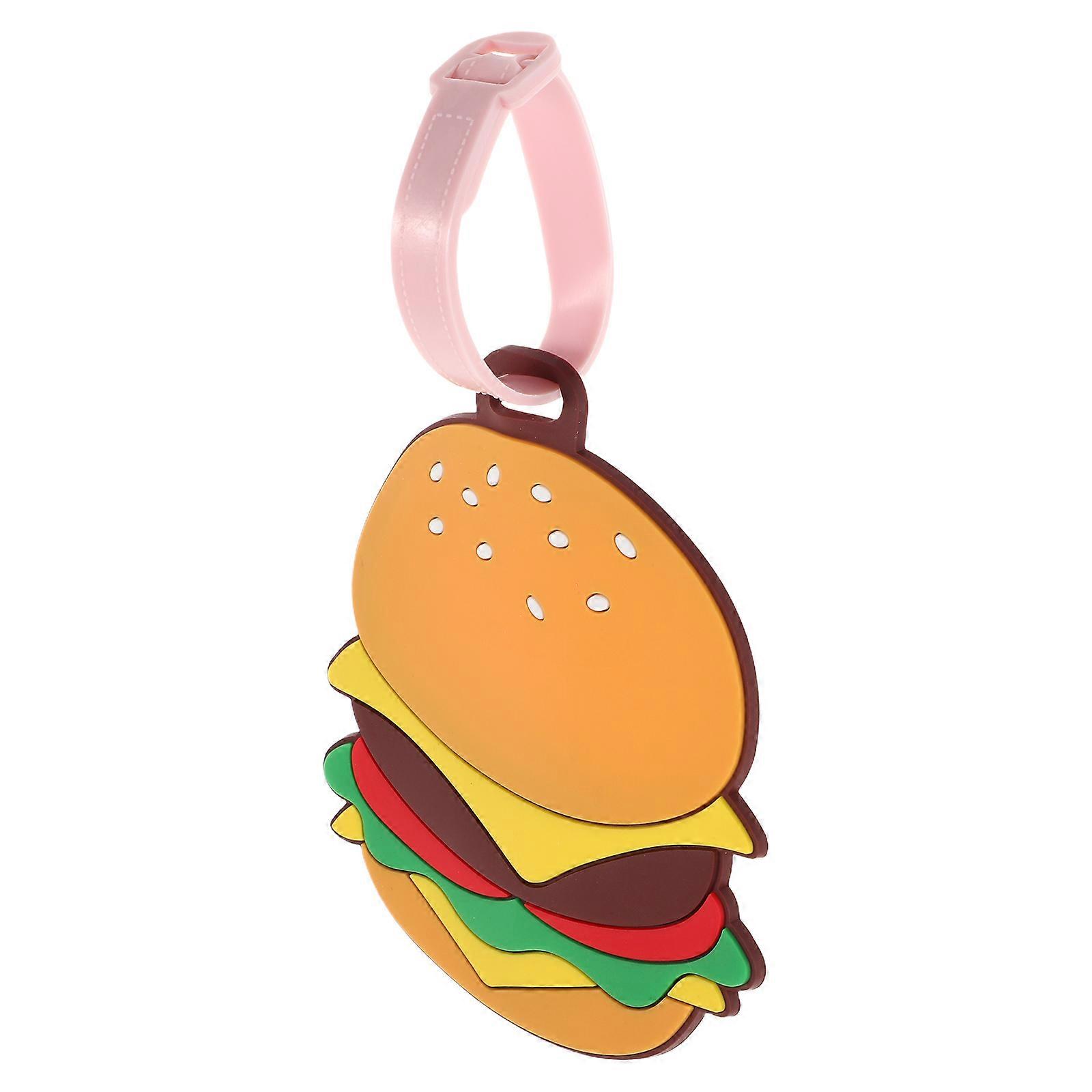 Cute Hamburger Luggage Tag with Sturdy Loop for Quick Identification – Playful Travel Accessory for Suitcases, Essential Cruise Name ID Label for Men