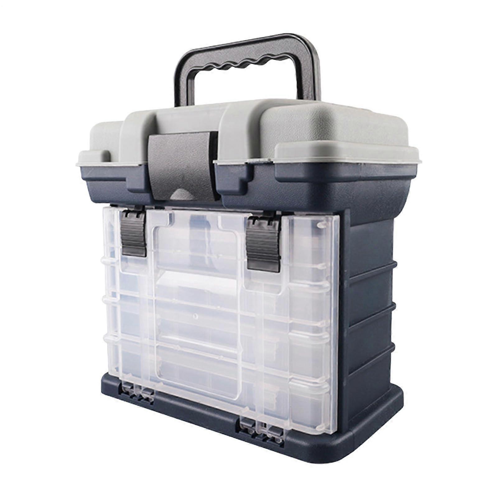 Portable Multi-Drawer Tackle Box Organizer with Multiple Compartments for Fishing Gear Storage and Sorting