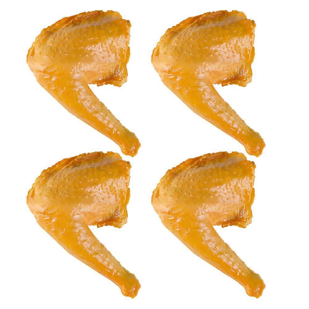 Duck Leg Simulation Props Yellow Color Food Decoration Artificial Leg Model 4Pcs