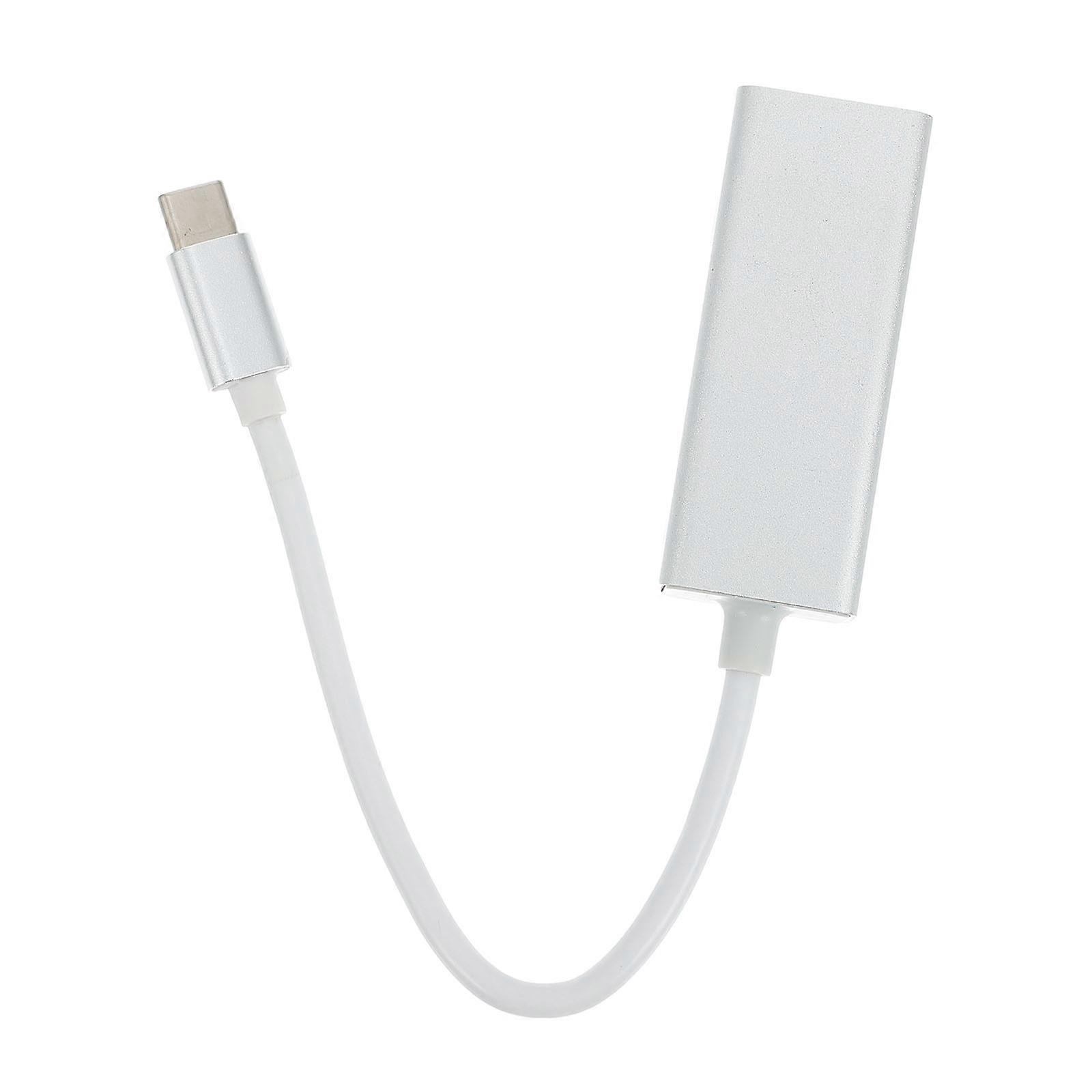 USB-C-zu-Ethernet-Adapter für den Computereinsatz mit Kontakten aus Aluminiumlegierung Silber tragbar und kompakt