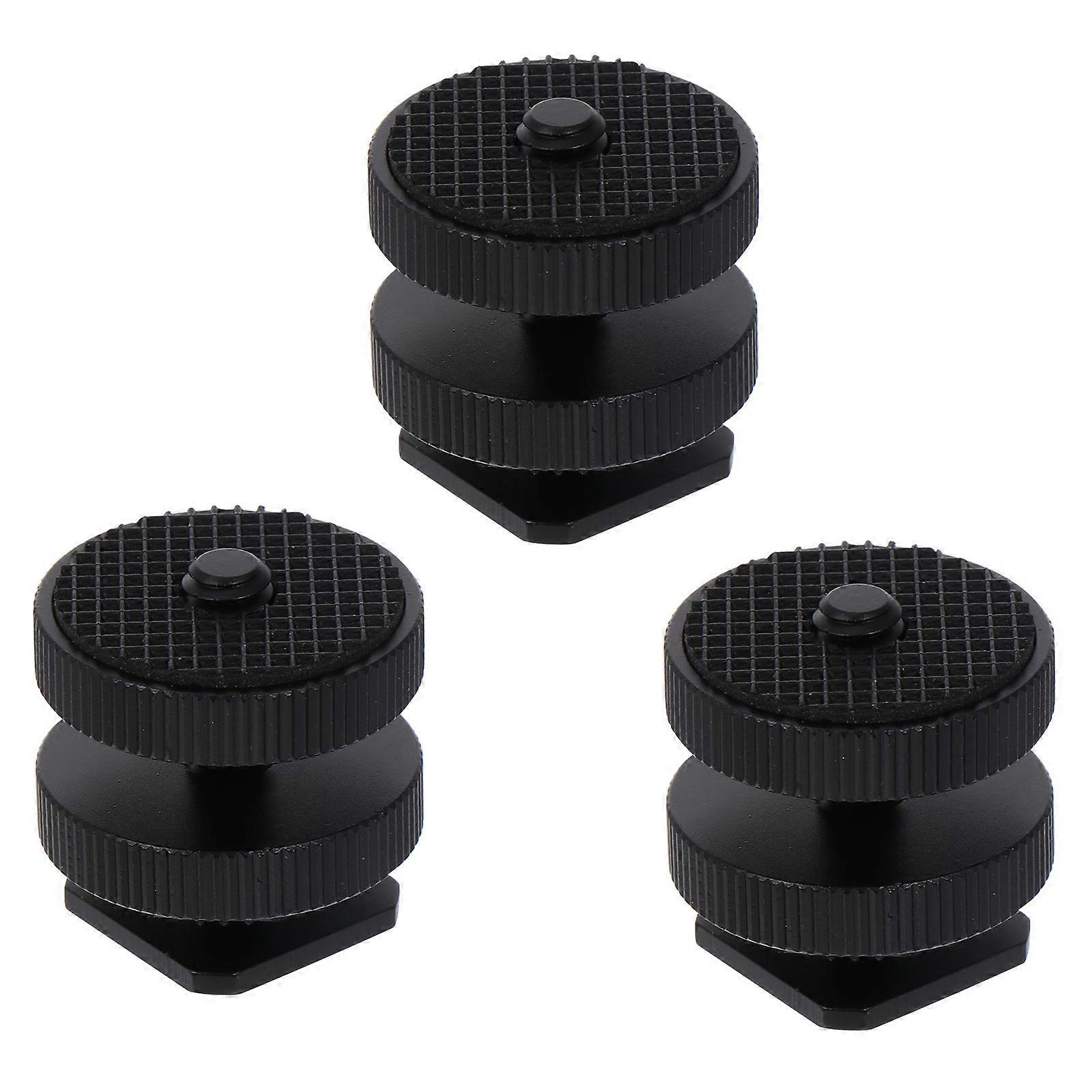LED Light Mounting Adapter 3PCS Dual Layer Design For Photography Enthusiasts Black Metal Structure