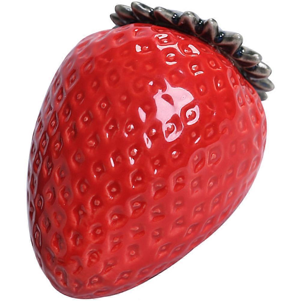 Ceramic Sealed Tea Jar Kitchen Storage Box Strawberry Shaped Container with Lid 150ml