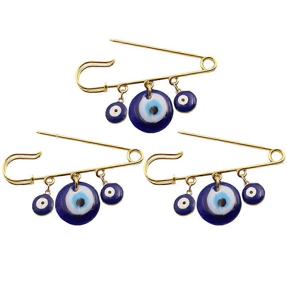 Here's a refined and professional product description for your ** Blue Eye Evil Eye Brooch Pins**:

 

### 🌟 **3pcs Blue Eye Evil Eye Brooch Pins –