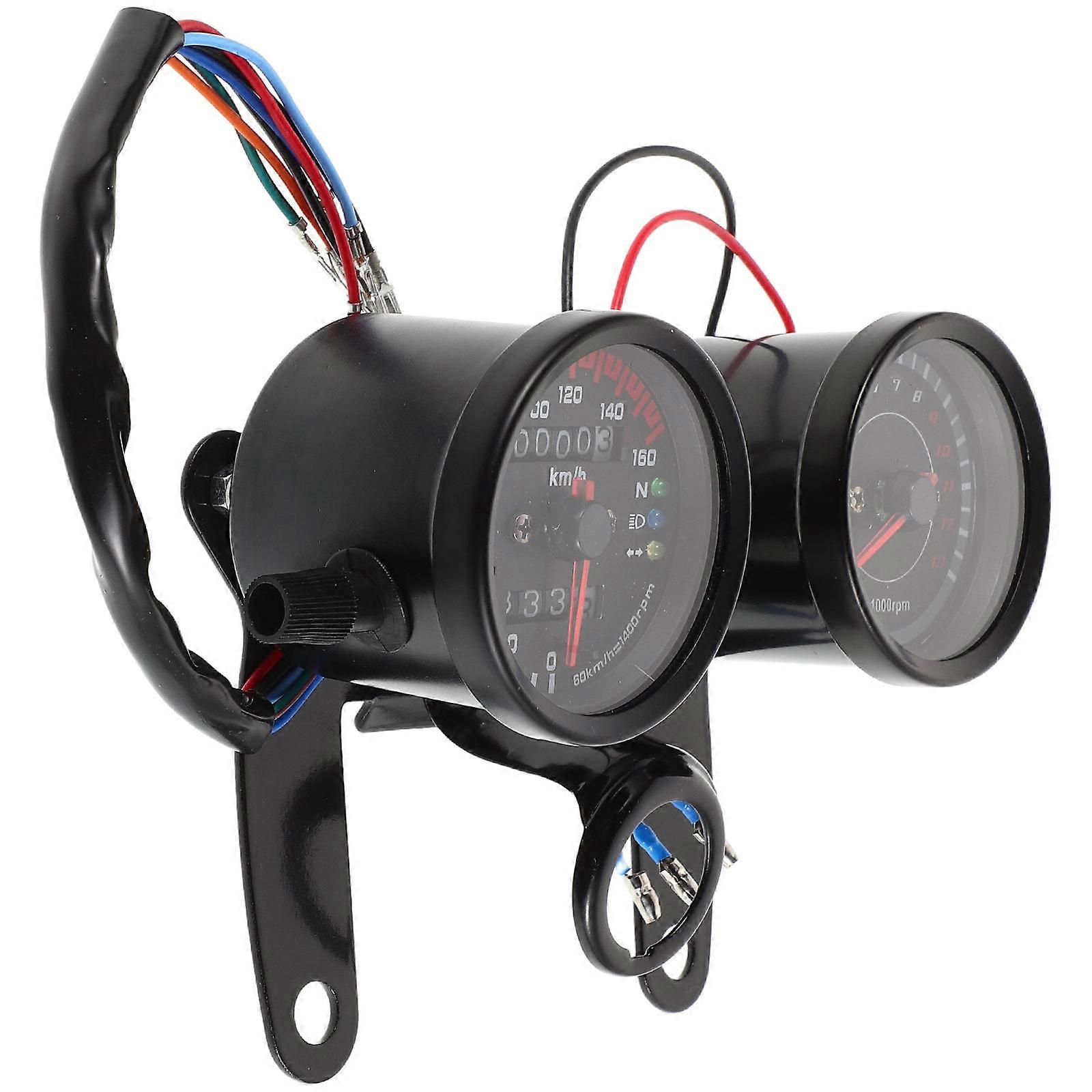 Retro Digital Speedometer for Motorcycle with Mileage Display Durable Metal Black Universal Fits Most Models 1 Set