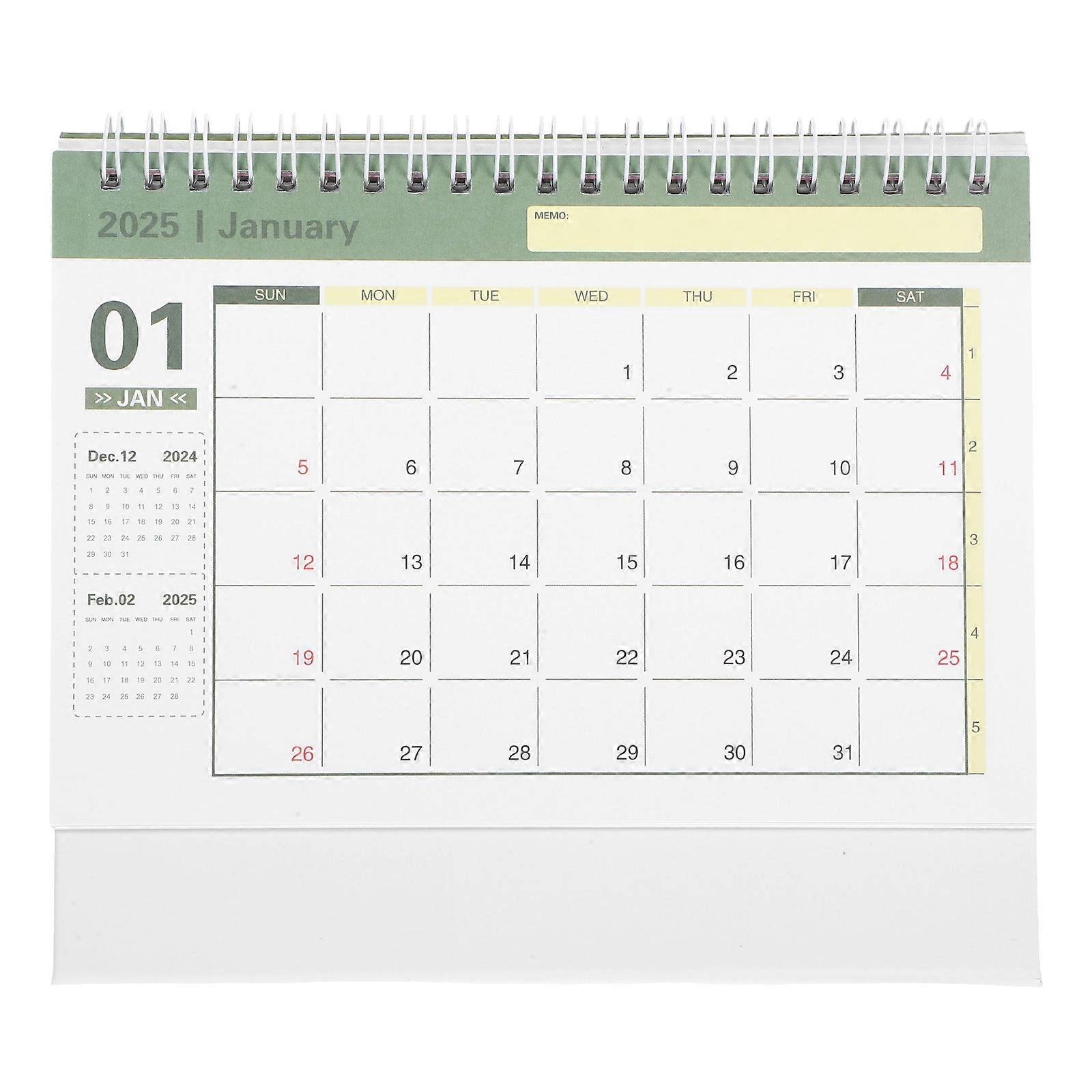 English Version Desk Calendar Decorative Office Standing Monthly Calendar for Daily Use