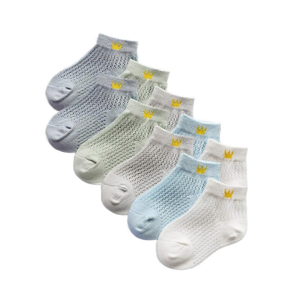 5 Pairs Breathable Mesh Cotton Socks for Boys – Lightweight, Comfortable, Easy Care Summer Wear