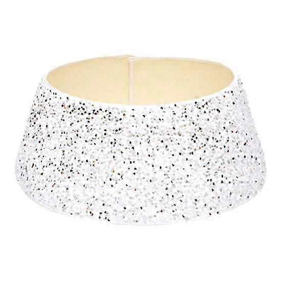 Glittering Sequin Christmas Tree Skirt & Collar - Quick Assembly Tree Base Wrap Ring for Festive Home Decor