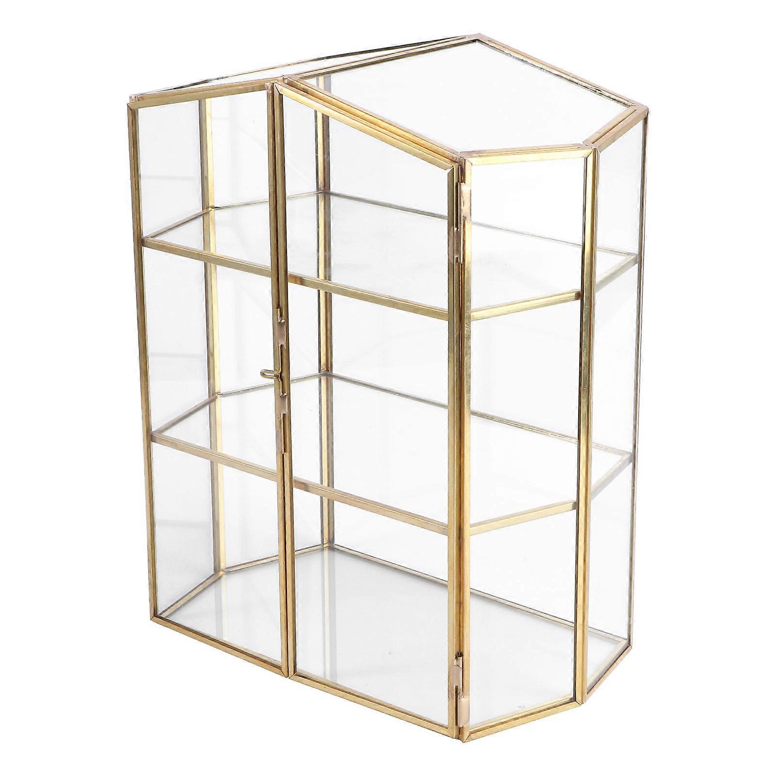 Golden Jewelry Box Desktop Multi-Layer Storage Box for Home Use 1Pcs