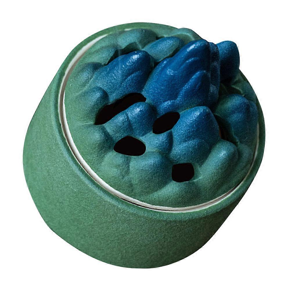 Elegant Ceramic Aroma Burner Hollow-Out Design For Adults Home Use In Green Color Measuring 8x11cm 1Set