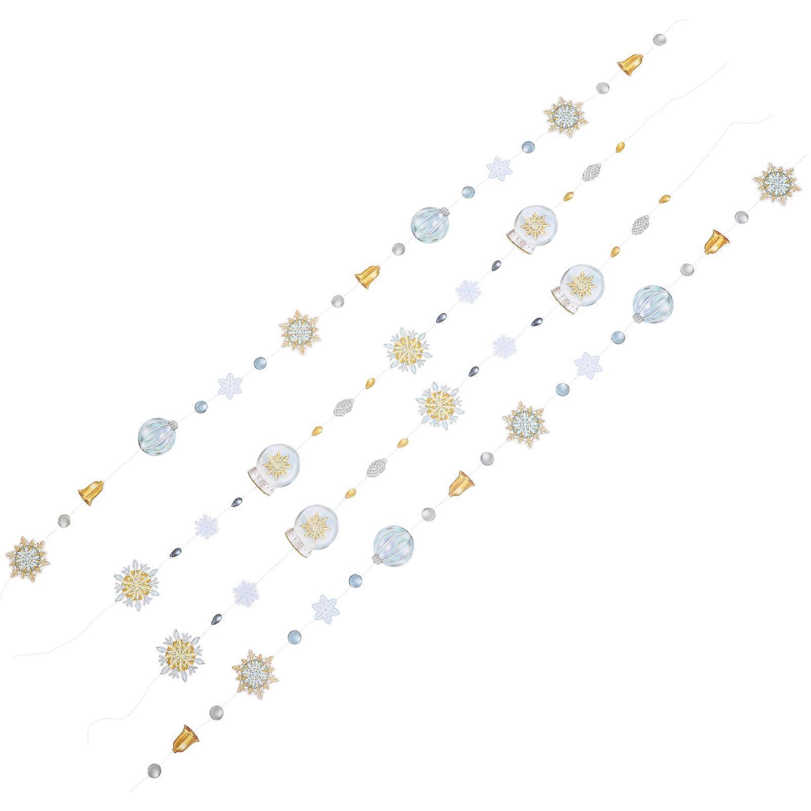 Christmas Decoration Hanging Snowflakes Garland Assorted Color Paper 4pcs