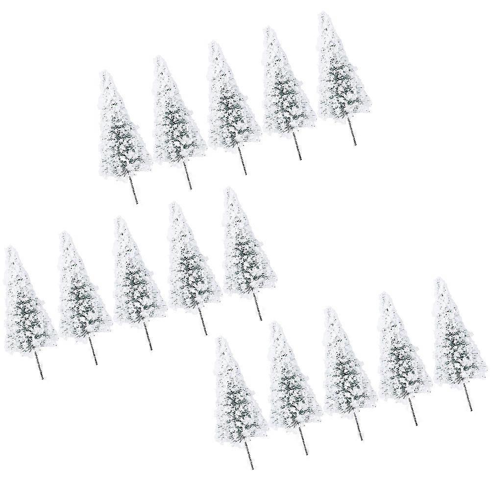 Mini Cedar Tree Model Building Props For House Decoration With Tree Shape And Iron Wire Material 15Pcs