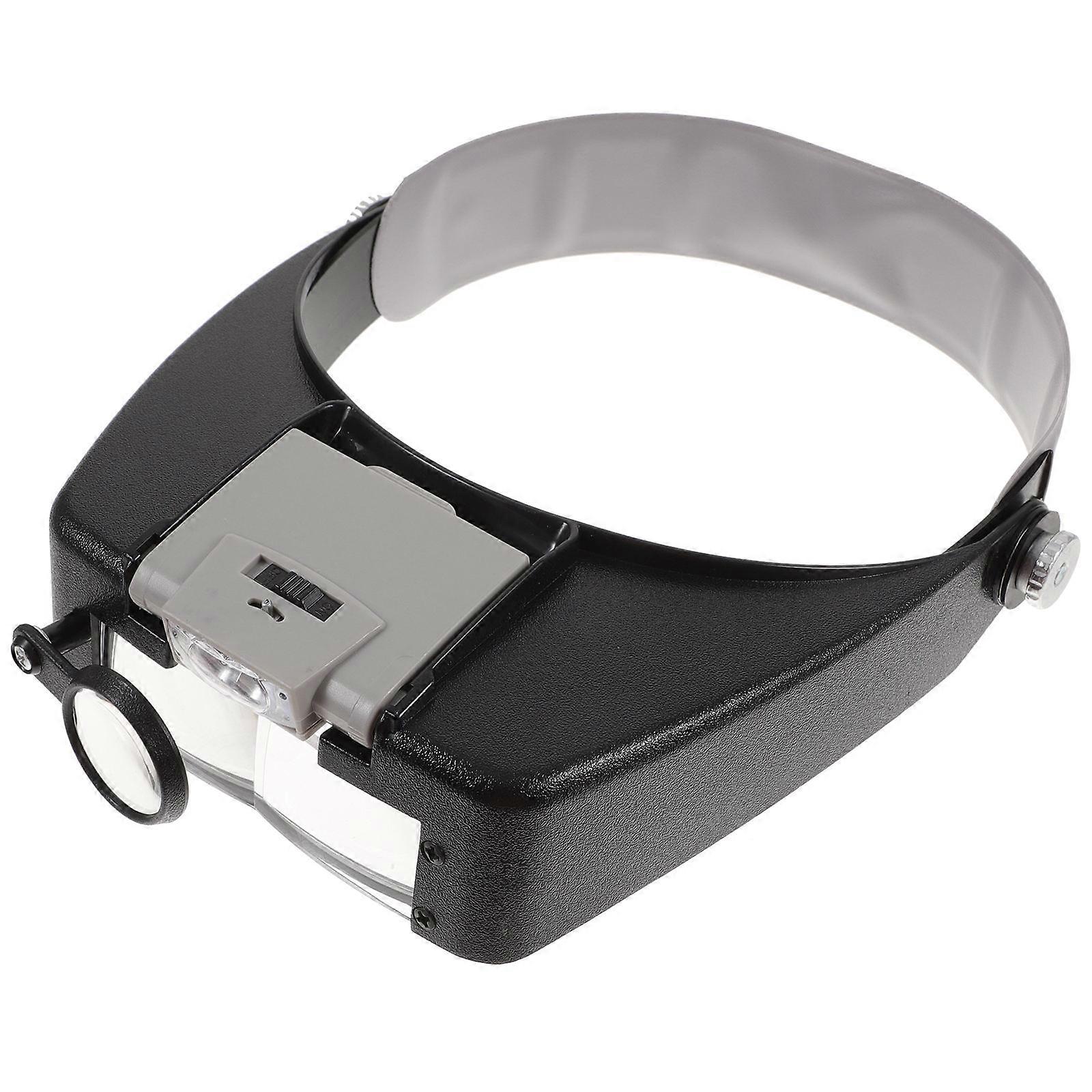 Durable Head-mounted Magnifier With LED Lighting For And Watch Repairing In 1 Set