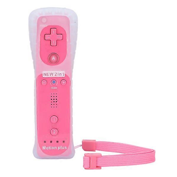 Remote Control Vibration Sound Function Game Handle Game Console Accessories with Motion Plus for Wii UPink