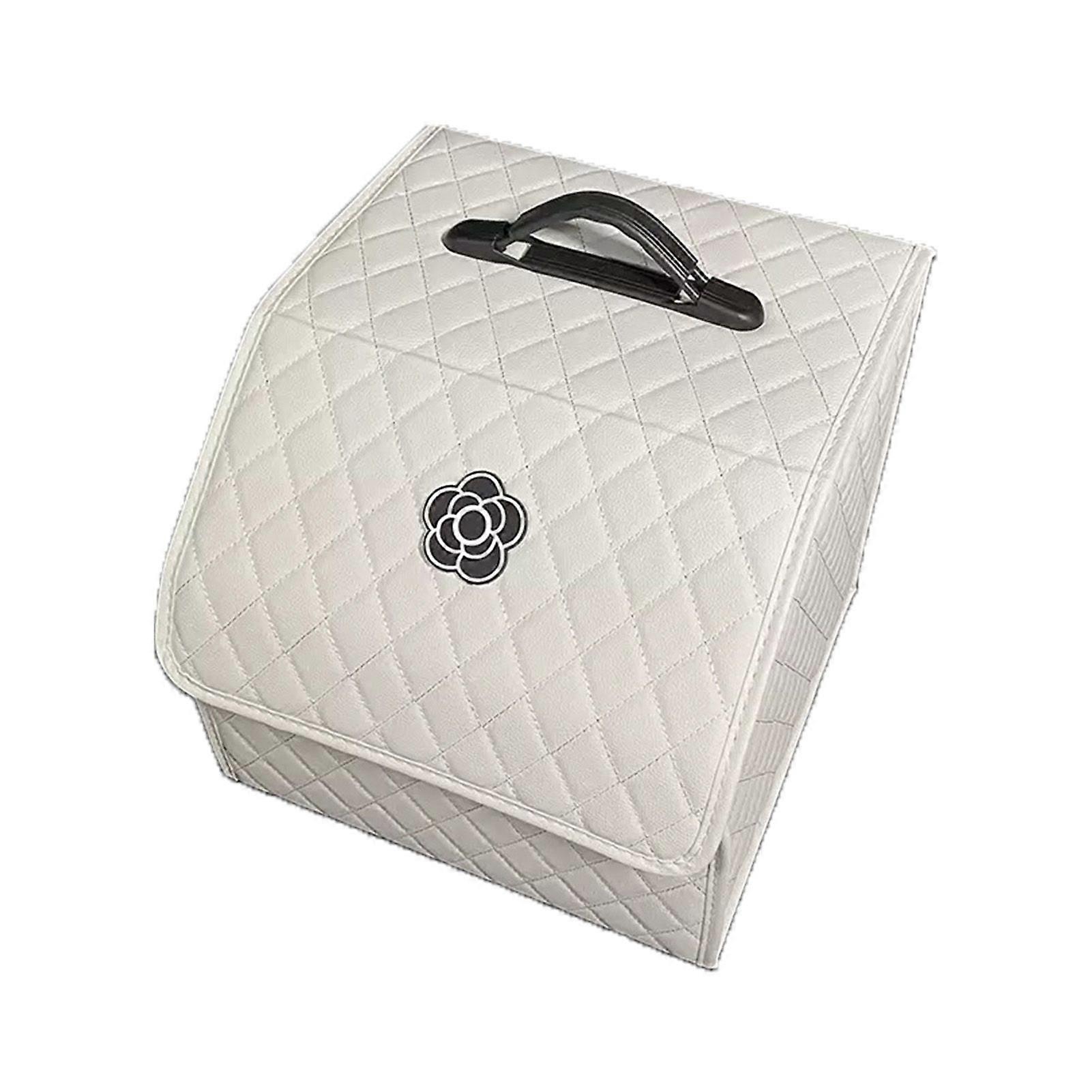PU leather car trunk organizer portable small size with lid high capacity