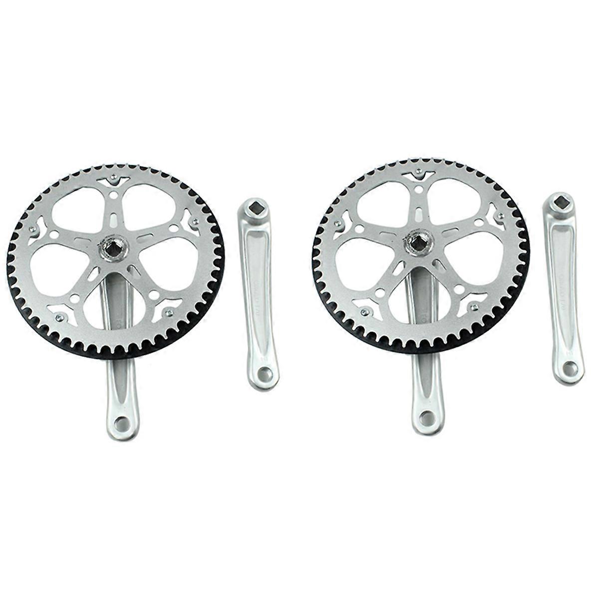 2X Folding Bike Crankset 52T Square Hole 170mm CNC Crankset Bicycle Crank Set Sprocket