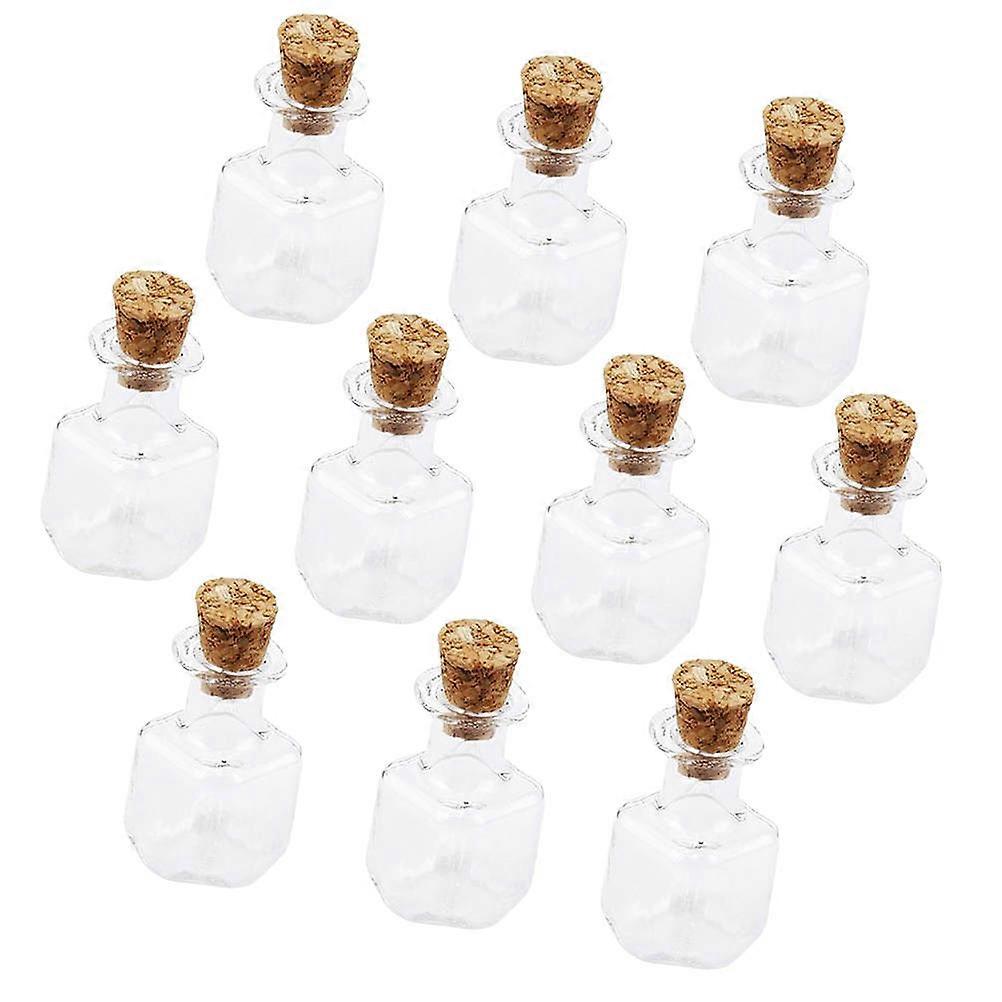 Creative Glass Wishing Bottles with Cork for Decoration Transparent and 20 Pieces Small Size
