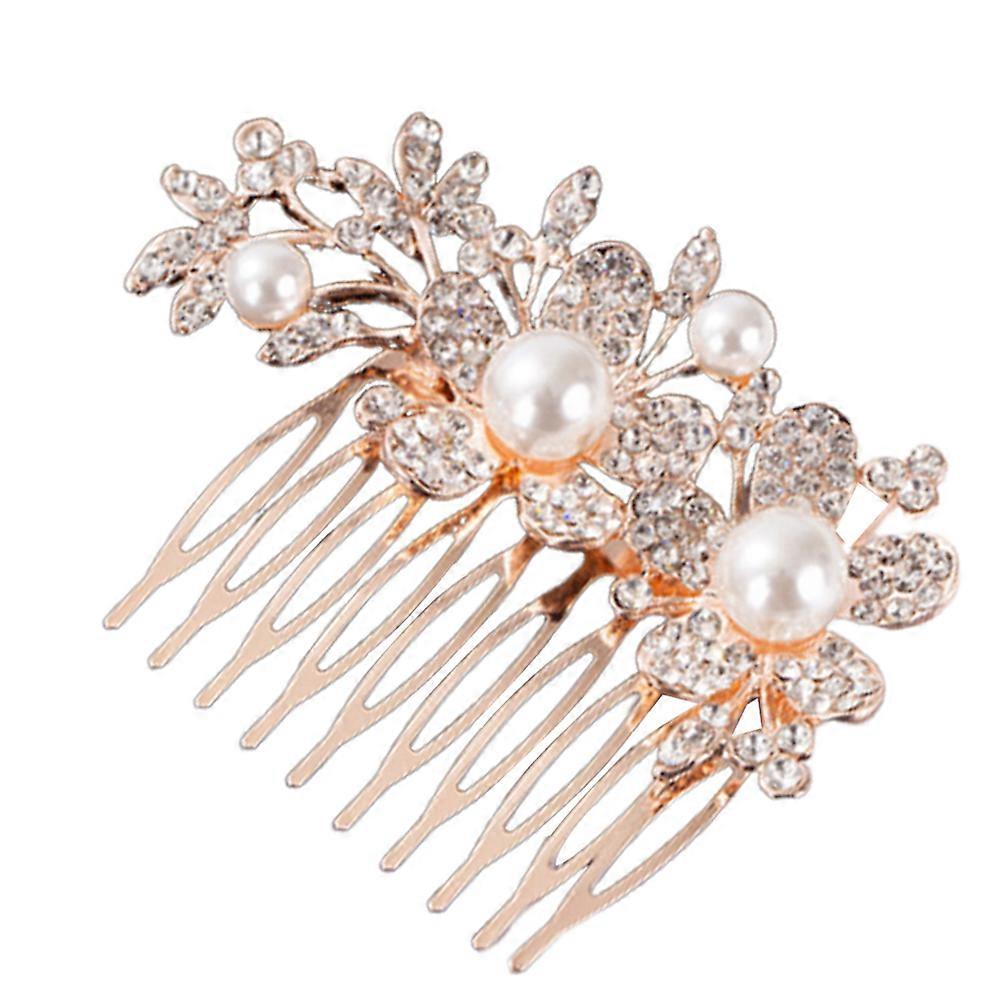 Alloy Crystal Hair Comb Creating a Luxurious Bridal Appearance