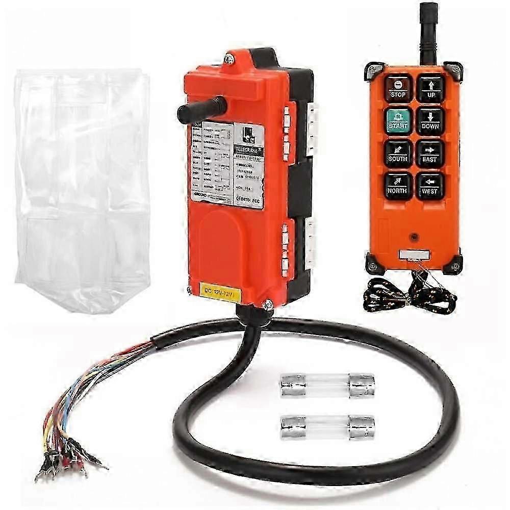 Industrial Remote Control Switch F21-E1B - DC12-72V Heavy Duty Controller for Cranes & Elevators (1Tx1Rx)