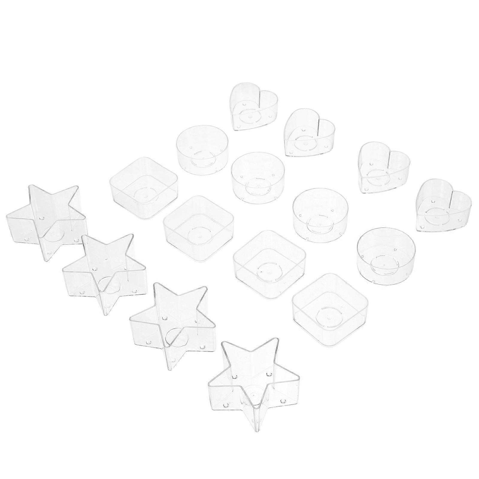 Craft Boxes 16Pcs Transparent Candle Jar Containers for Artists and Ideal for DIY Projects and Organizing Small Items