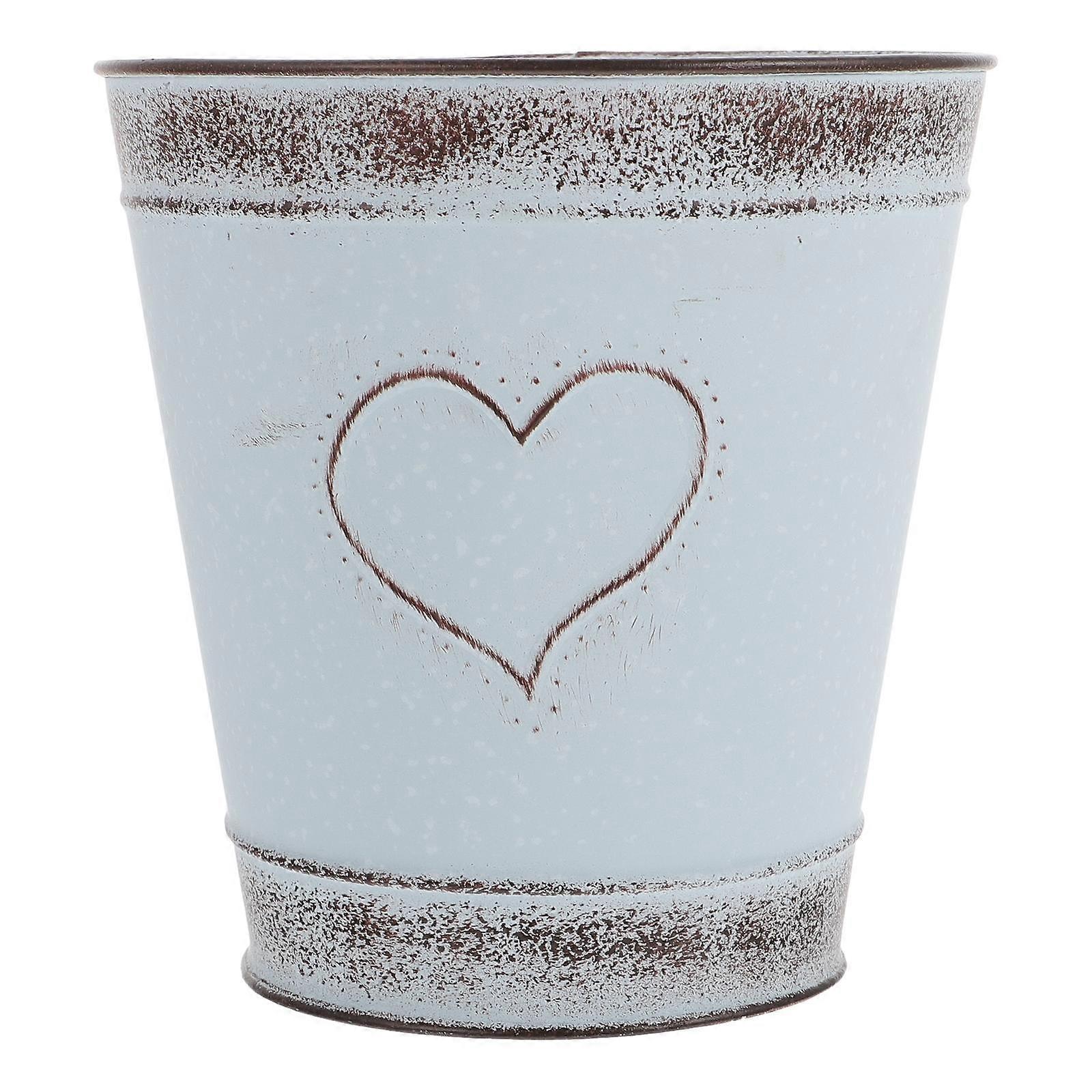 Creative Flower Bucket Flower Holder for Home 1Pcs Grey Galvanized