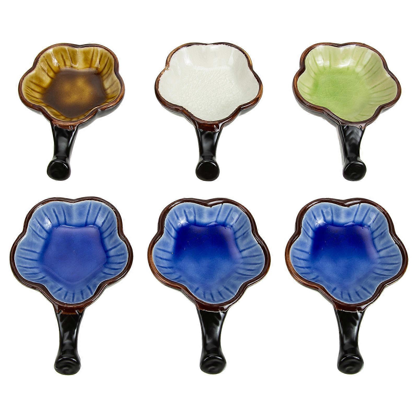 6pcs Ceramic Ink Dish for Calligraphy & Painting – Lightweight, Durable, Easy to Clean, Multi Purpose Ink Plate for Artists & Beginners