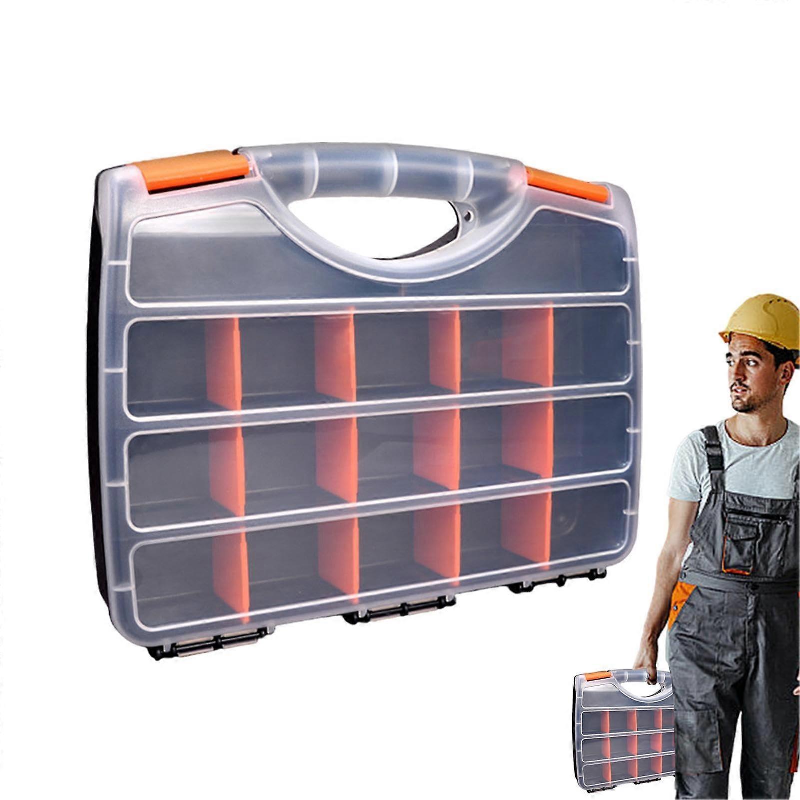 Hardware Storage Organizer  Coin Storage Box, Nail and Screw Organizer  Parts Organizer with Removable Dividers, Hinged Lid, Toolbox, Organizer