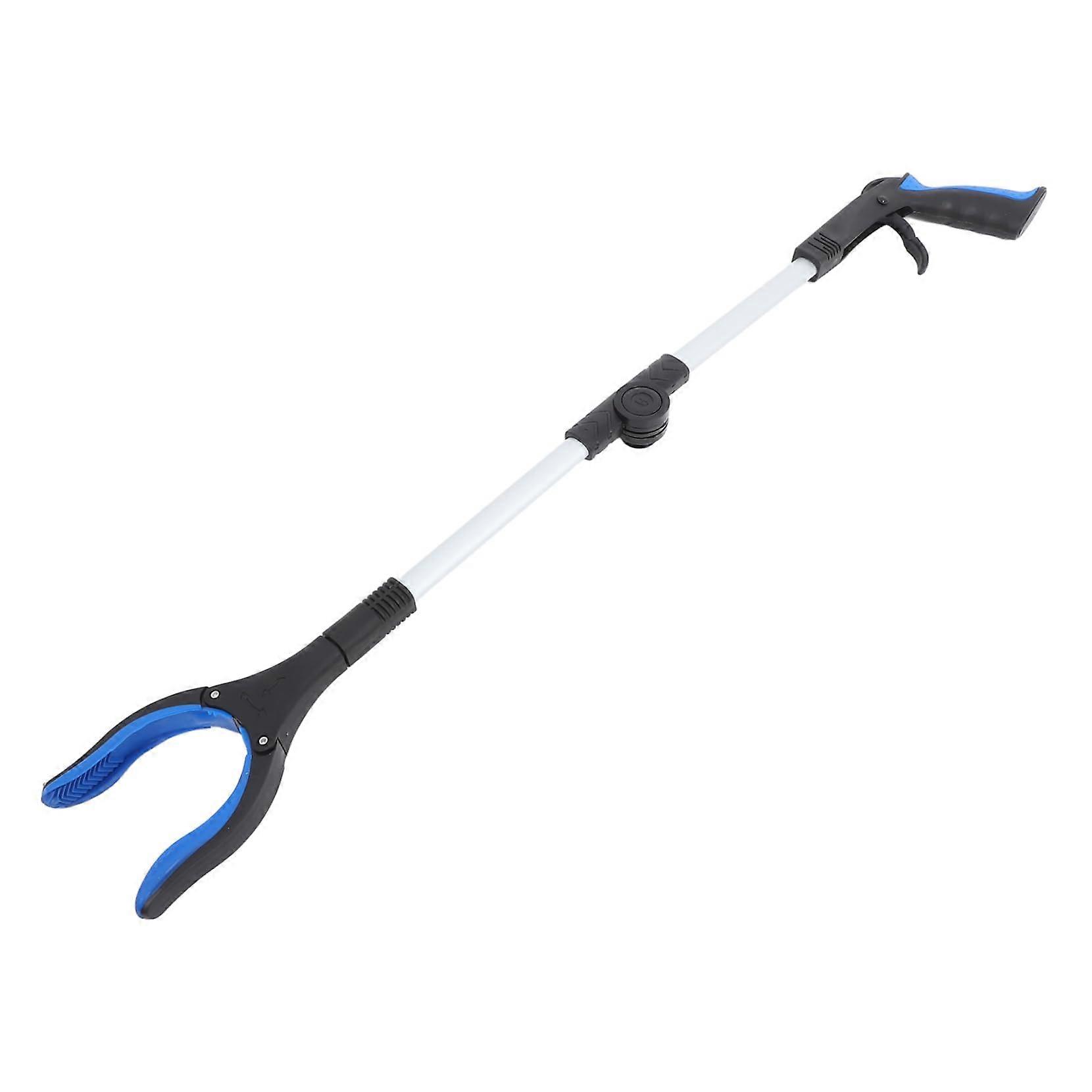 Collapsible Trash Clip Cleaning Packs Folding Grabber with Long Handle Rubbish Grabber Removal Garbage Grabber Tools Tool to Reach Trash Abs Blue